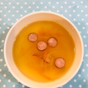 玉ねぎ、にんじん、ハムのコンソメスープ☆
